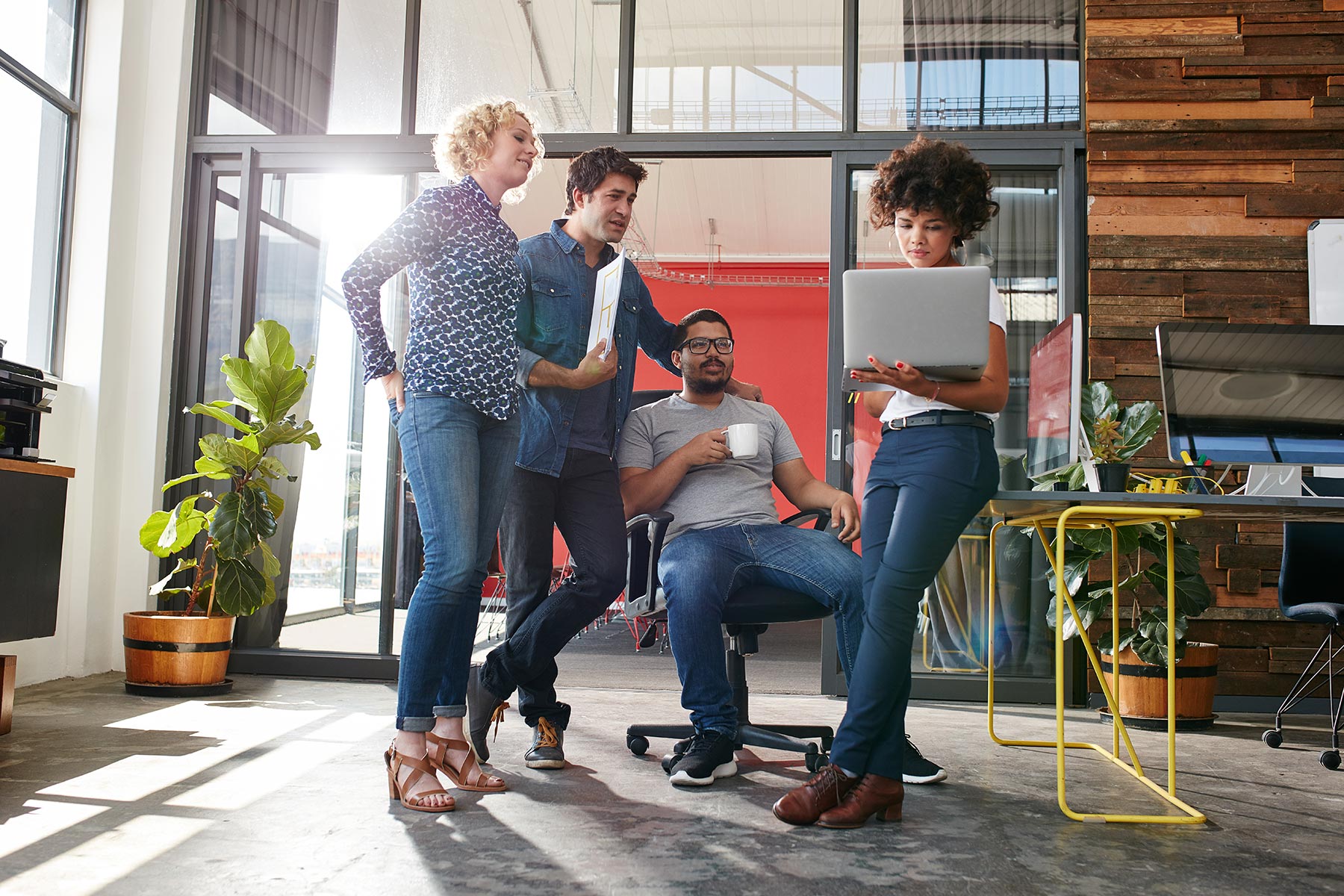 Multiracial Group Of Designers Meeting In Modern O PDKDT2P 1